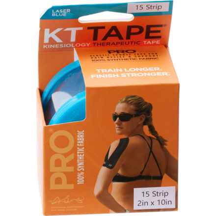 KT Tape Pro Kinesiology Therapeutic Pre-Cut Strips - 15-Pack in Laser Blue