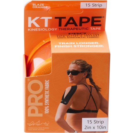 KT Tape Pro Kinesiology Therapeutic Pre-Cut Strips - 15-Pack in Orange