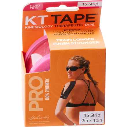 KT Tape Pro Kinesiology Therapeutic Pre-Cut Strips - 15-Pack in Pink
