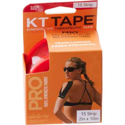 KT Tape Pro Kinesiology Therapeutic Pre-Cut Strips - 15-Pack in Red