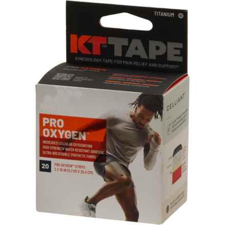 KT Tape Pro Oxygen Kinesiology Therapeutic Precut Strips - 20-Pack in Titanium