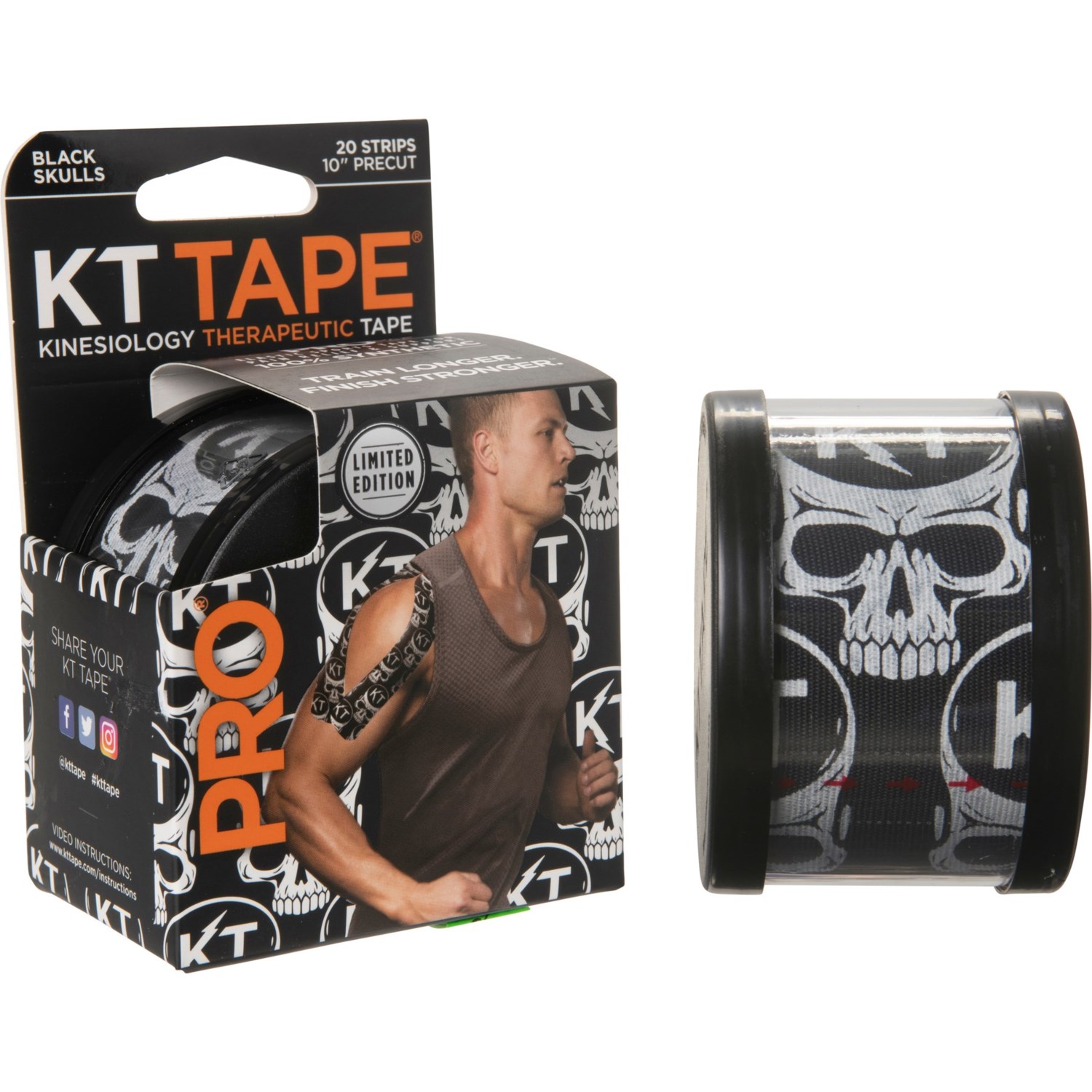 KT Tape Pro PreCut Therapeutic Tape Strips 20Count, 10” Save 50