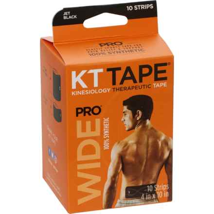 KT Tape Pro Wide Kinesiology Therapeutic Precut Strips - 10-Pack in Black