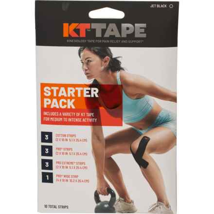 KT Tape Starter Pack Pre-Cut Strips - 10-Pack in Jet Black