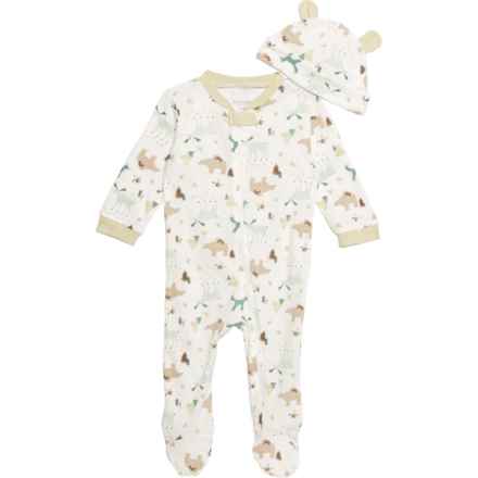 Kyle & Deena Infant Boys Footed Coveralls and Hat Set - Long Sleeve in Multi