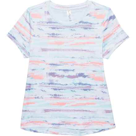 Kyodan Big Girls Moss Jersey T-Shirt - Short Sleeve in Abstract Stripes