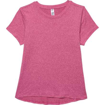 Kyodan Big Girls Moss Jersey T-Shirt - Short Sleeve in Pink Peacock Heather