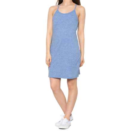 Kyodan Moss Jersey Dress - Built-In Shelf Bra and Liner Shorts, Sleeveless in Sierra Blue Heather