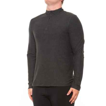 Kyodan Moss Jersey Mock Neck Shirt - Zip Neck, Long Sleeve in Charcoal Heather