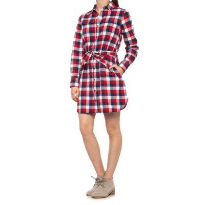 womens red flannel dress
