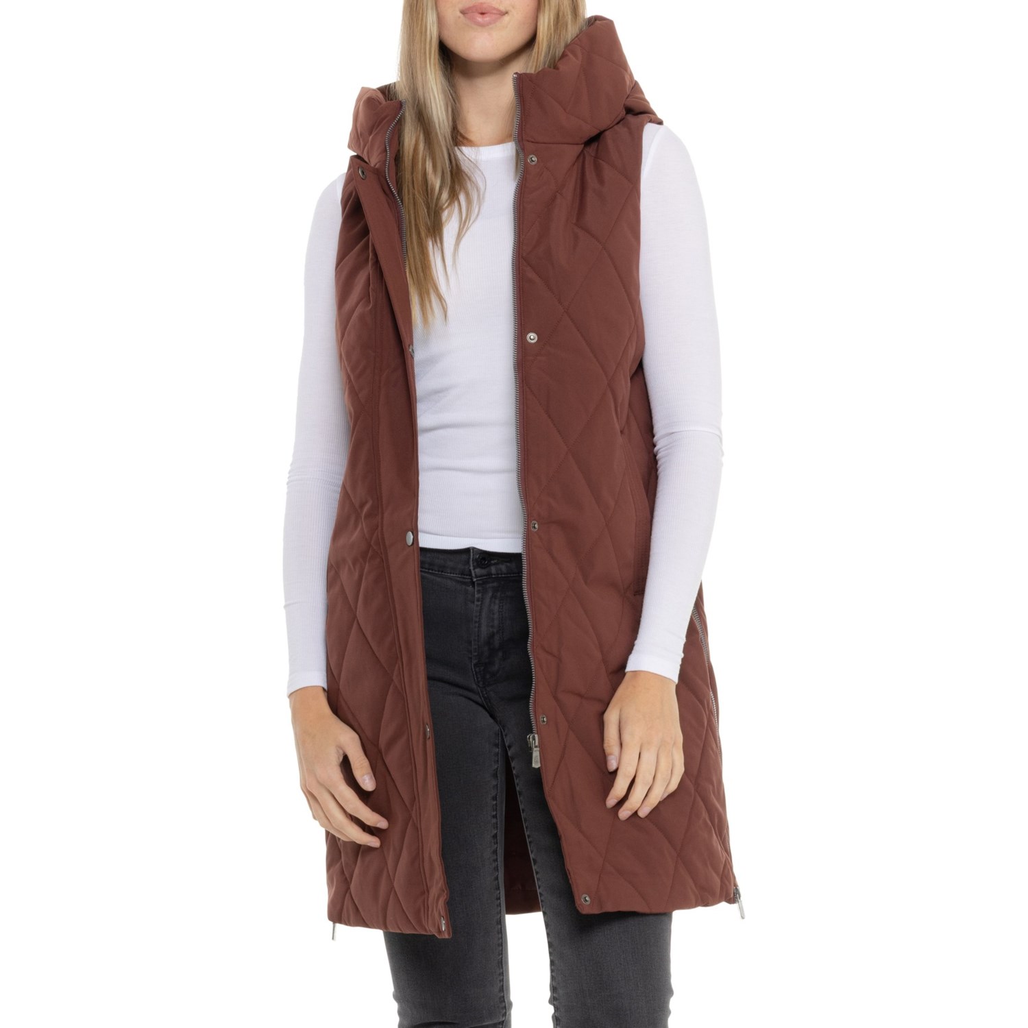 Kyodan Outdoor Long Hooded Quilted Vest - Save 42%