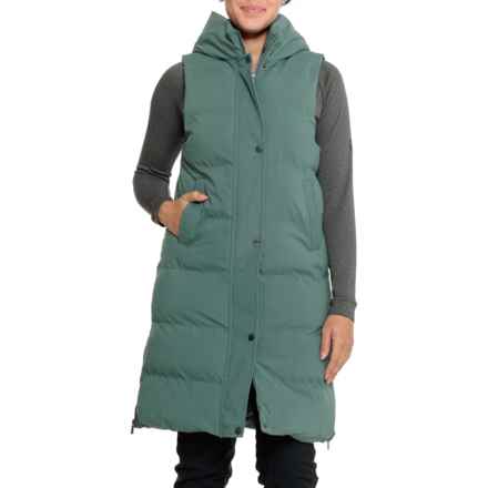 Kyodan Outdoor Longer Hooded Puffer Vest - Insulated in Green