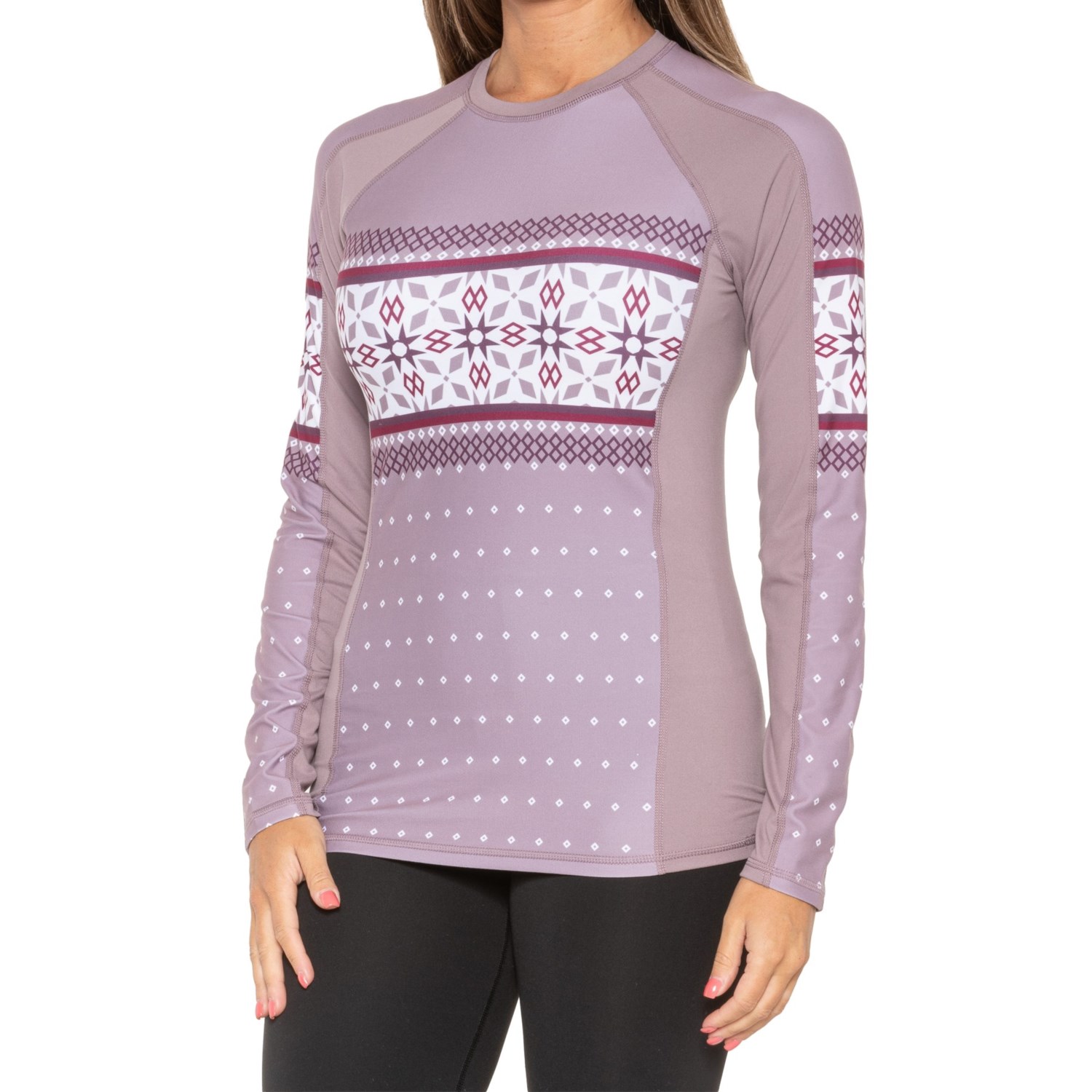 Kyodan Placement Print Ski Base Layer Top Long Sleeve Save 40