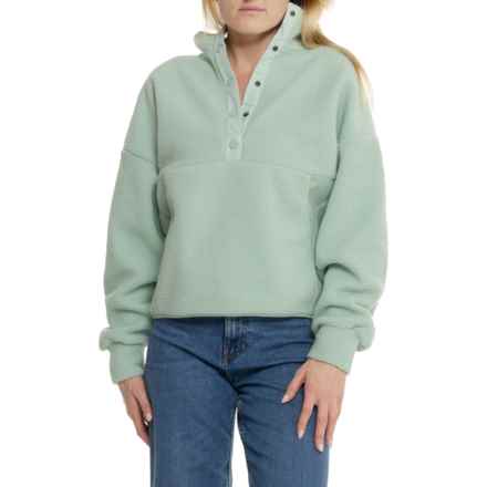 Kyodan Popover Sherpa Fleece Jacket - Snap Neck in Jadeite