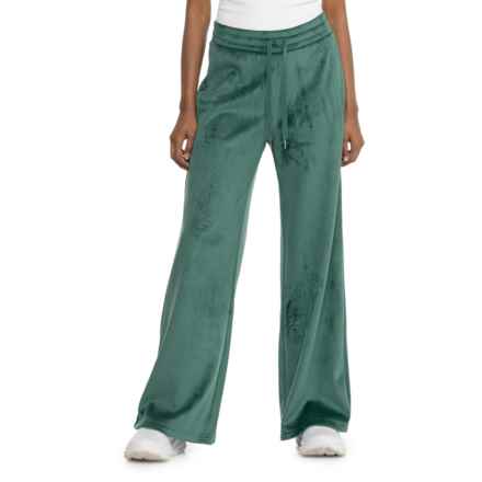 Kyodan Ribbed Velour Wide Leg Pants -  30” Inseam in Deep Emerald