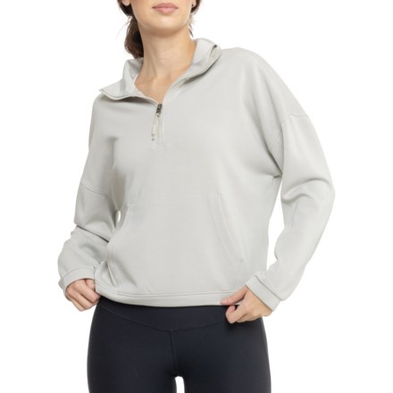 Women's Kyodan Mock Neck Shirt Zip Neck Long Sleeve in Activewear