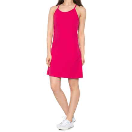 Kyodan Side Ruched Dress - Built-in Liner, Sleeveless in Fushia