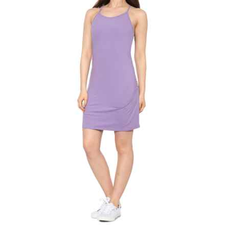 Kyodan Side Ruched Dress - Built-in Liner, Sleeveless in Lavendula