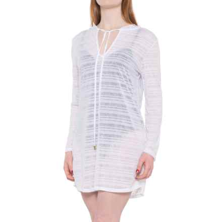 KYODAN SWIM Hooded Cover-Up Dress - UPF 50, Long Sleeve in White