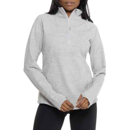 Kyodan Warmhand Shirt - Zip Neck, Long Sleeve in Ivory/Grey Mix Herringbone