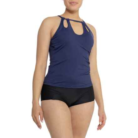 La Blanca Island Goddess High Neck Tankini Top - UPF 50+ in Indigo