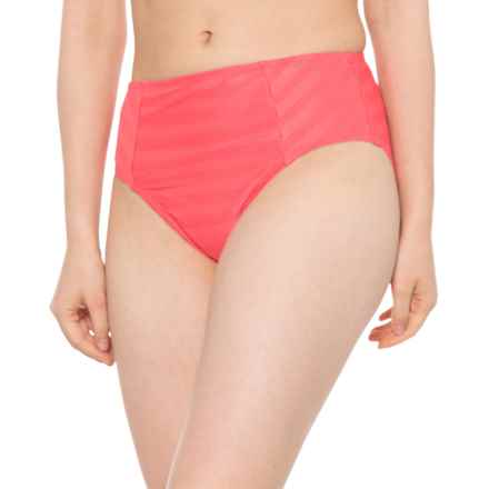 La Blanca Linea Costa High-Waisted Bikini Bottoms in Coral Sun