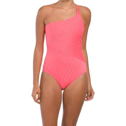 La Blanca Linea Costa One-Shoulder One-Piece Swimsuit (For Women) in Coral Sun
