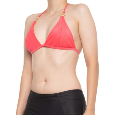 La Blanca Linea Costa Triangle Bikini Top in Coral Sun