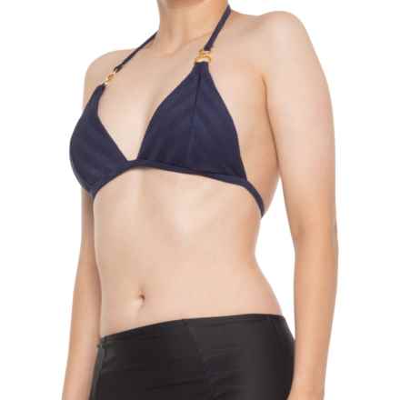 La Blanca Linea Costa Triangle Bikini Top in Indigo