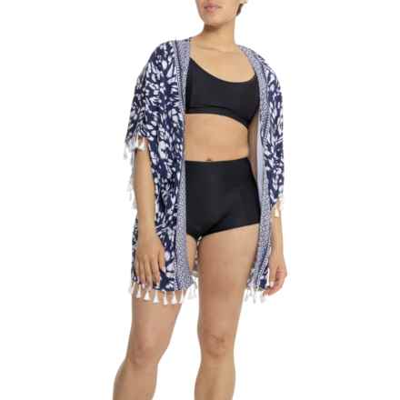 La Blanca Tides Kimono Beach Dress - Elbow Sleeve in Indigo