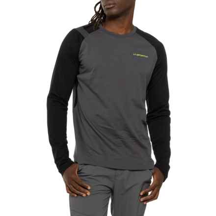 La Sportiva Back Logo T-Shirt - Long Sleeve in Carbon/Lime Punch