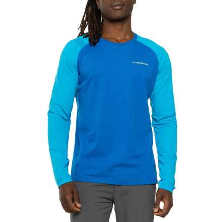 La Sportiva Back Logo T-Shirt - Long Sleeve in Electric Blue/Maui