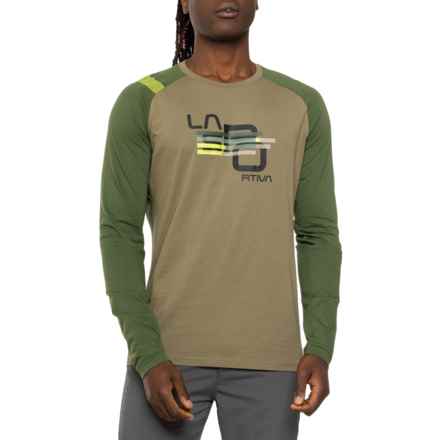 La Sportiva Stripe Cube T-Shirt - Long Sleeve in Turtle/Forest