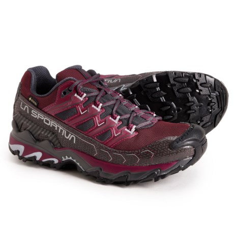 La Sportiva Ultra Raptor II Gore-Tex® Trail Running Shoes - Waterproof, Wide Width (For Women) in Red Plum/Carbon