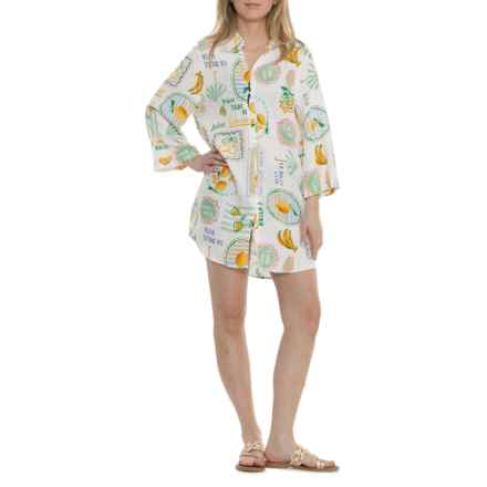 Label of Love Linen-Blend Shirtdress - Long Sleeve in Limone