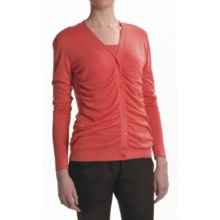 Lafayette 148 New York Shirred Front Cardigan Sweater (For Women) in Bellini - Closeouts