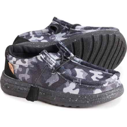 LAMO Boys and Girls Paulie Slip-On Shoes in Charcoal Camo
