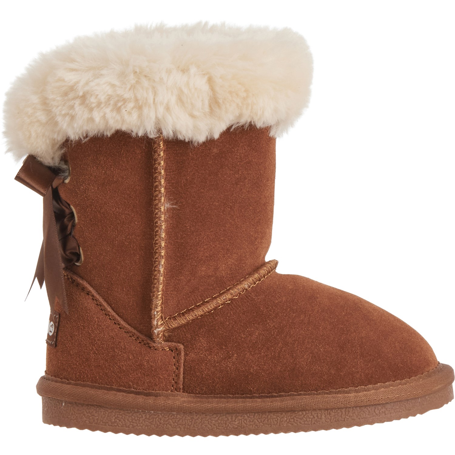 bearpaw boots with bows on back