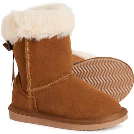 LAMO Little Girls Audrey Shearling-Lined Boots - Suede in Chestnut