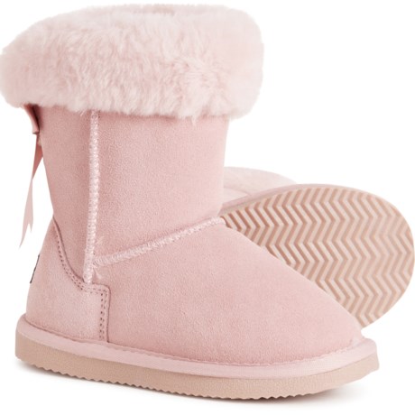 LAMO Little Girls Audrey Shearling-Lined Boots - Suede in Light Pink