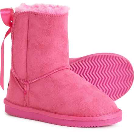 LAMO Little Girls Shearling-Lined Bow Boots in Pink