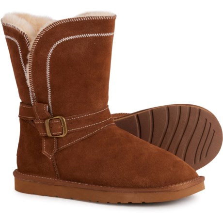 LAMO Vanessa Shearling-Lined Boots - Suede (For Women) in Chestnut