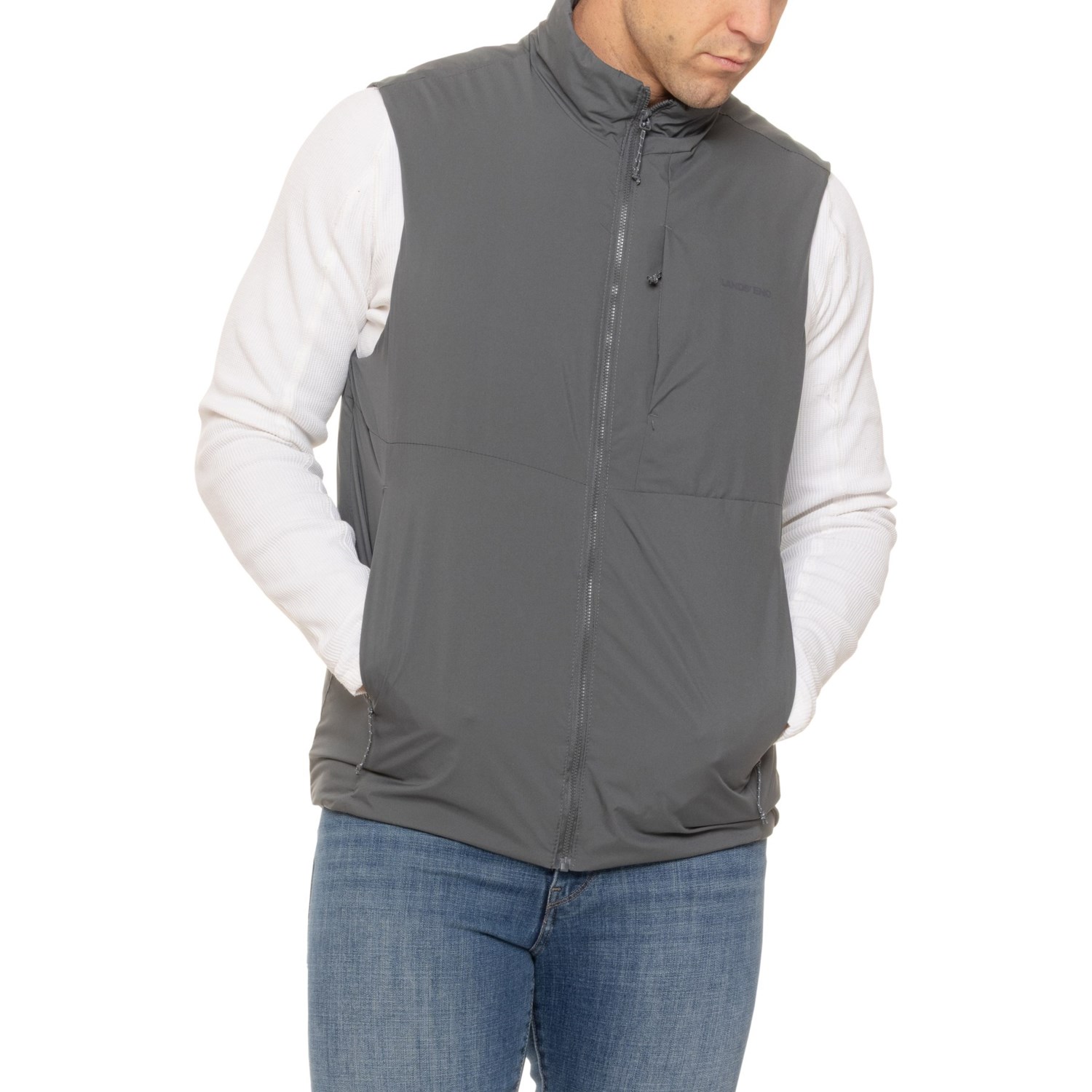 (取寄) ランズエンド ベスト - インサレーテッド Lands' End Air-Filled Vest - Insulated Char lands-end-air-filled-vest-