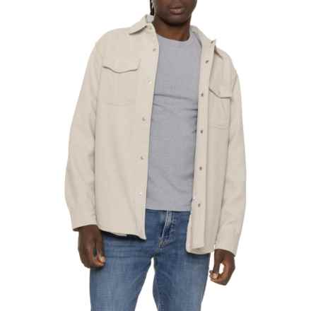 Lands' End Clifton Corduroy Shirt Jacket - Fleece Lined, Snap Front in Coastal Sand