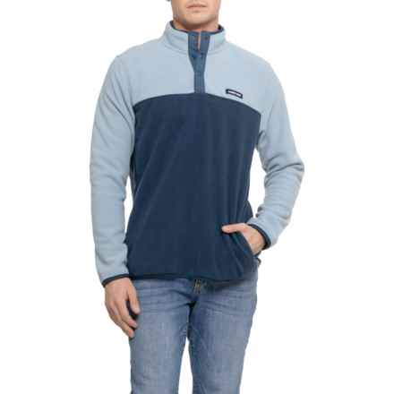 Lands' End Color Block Polar Fleece Soft Feel Jacket - Snap Neck in Ocean Spray