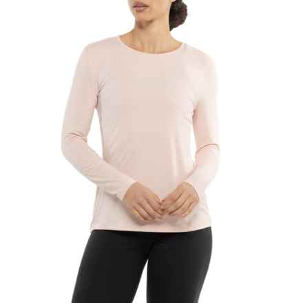 Lands' End Crew Neck Base Layer Top - Long Sleeve in Soft Mineral Blush