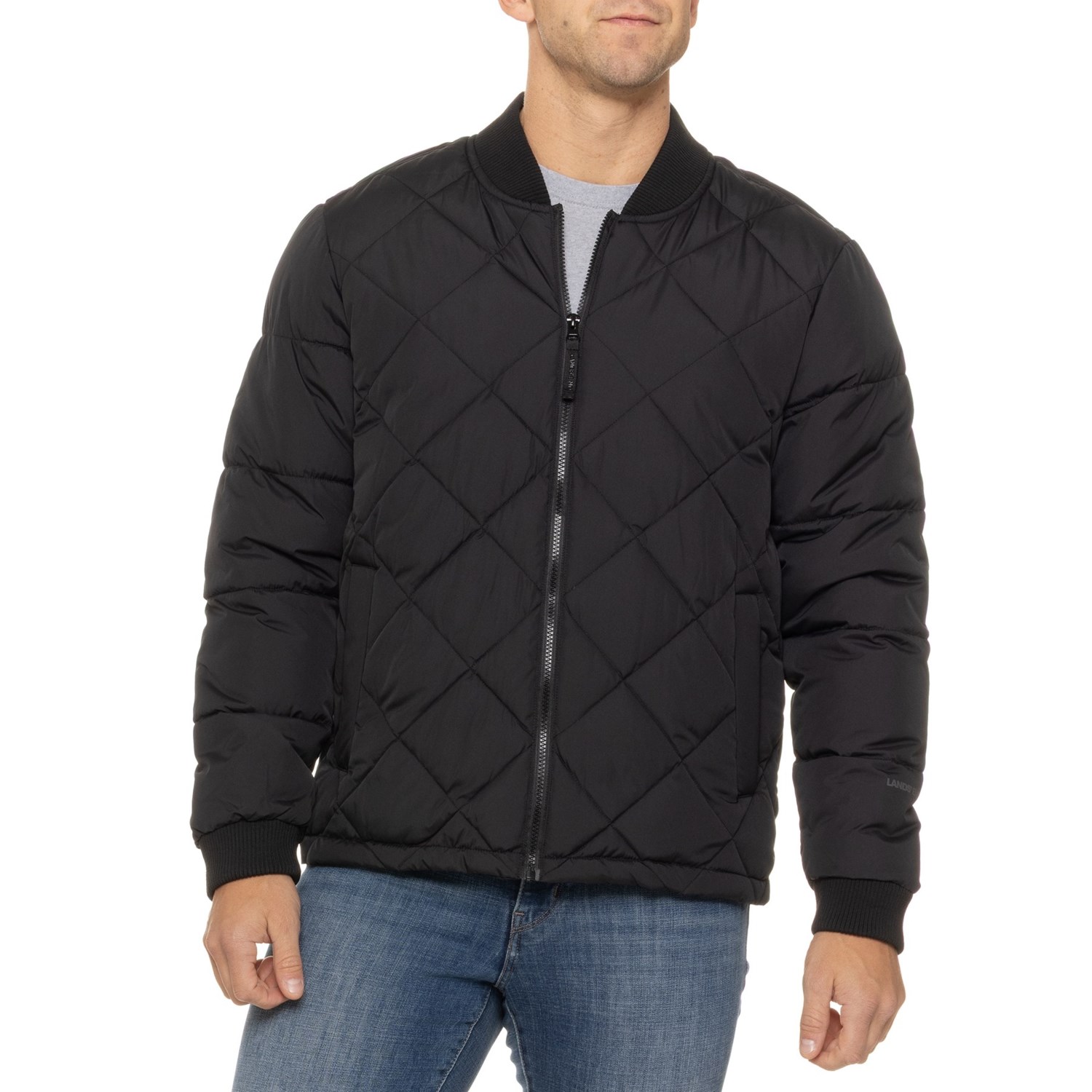 (取寄) ランズエンド ダイヤモンド-キルト ジャケット - インサレーテッド Lands' End Diamond-Quilted Jacket - Insulated Black lands-end-diamond-quilted-