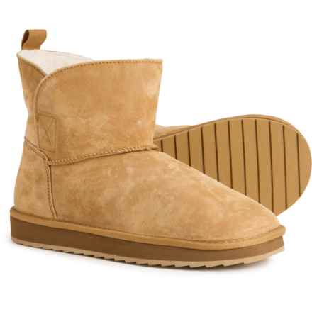 Lands' End Faux-Shearling Boots - Suede (For Women) in English Tan