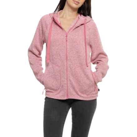 Lands' End Fleece Full-Zip Sweater in Baroque Rose