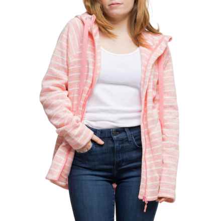 Lands' End Fleece Full-Zip Sweater in Pink Icing